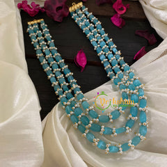 Light Blue Layered Bead Malai -G8901