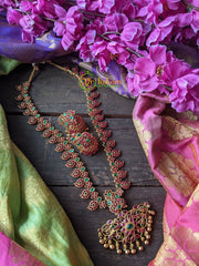 Traditional Precious Kemp Maanga Haram -Red,Green -G929