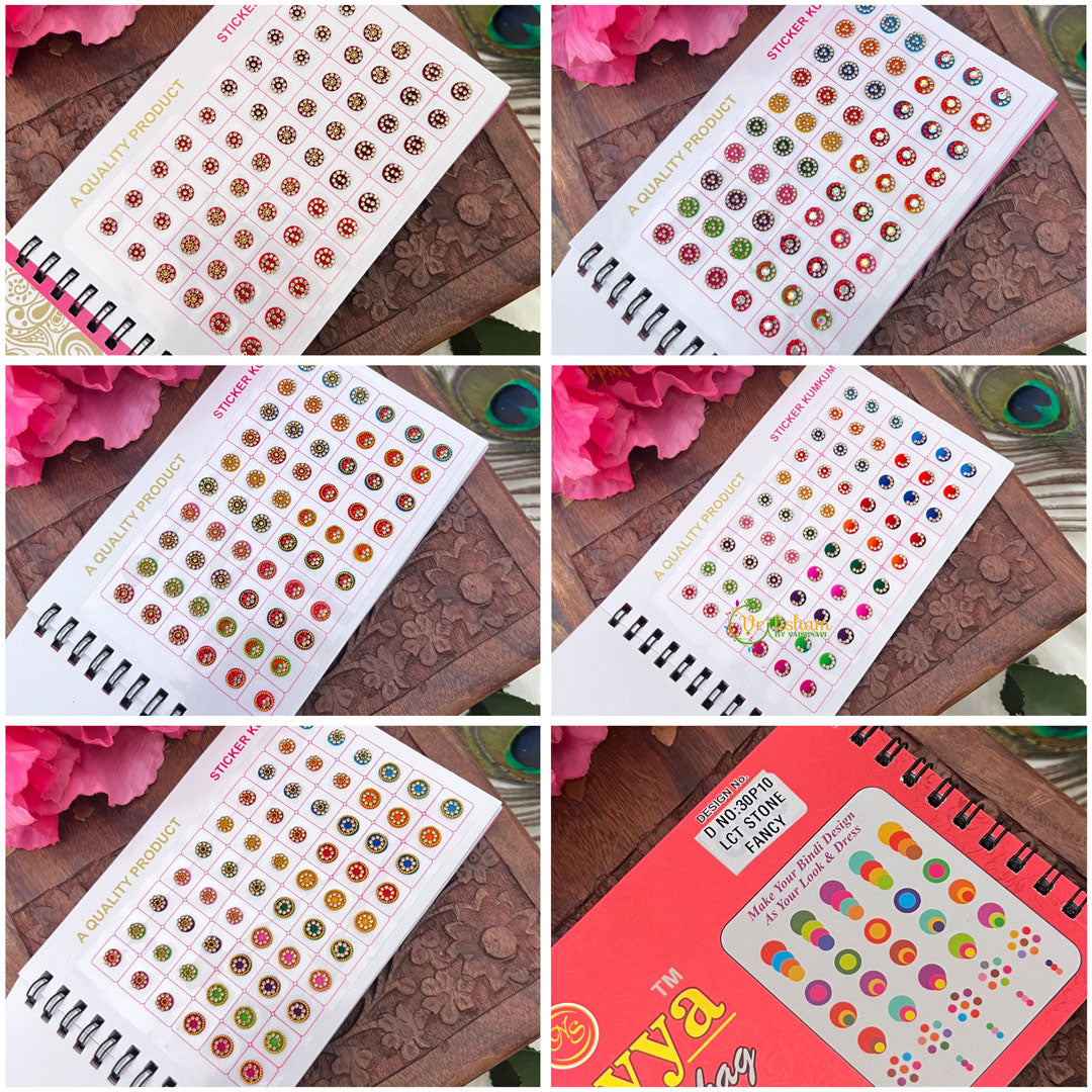 Vriksham Navya Suhag Spiral Bindi Book(D NO:30P10 LCT Stone Fancy)-BB336