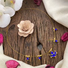 Vriksham Designer Diya Pendant Invisible Chain-Blue-G16972