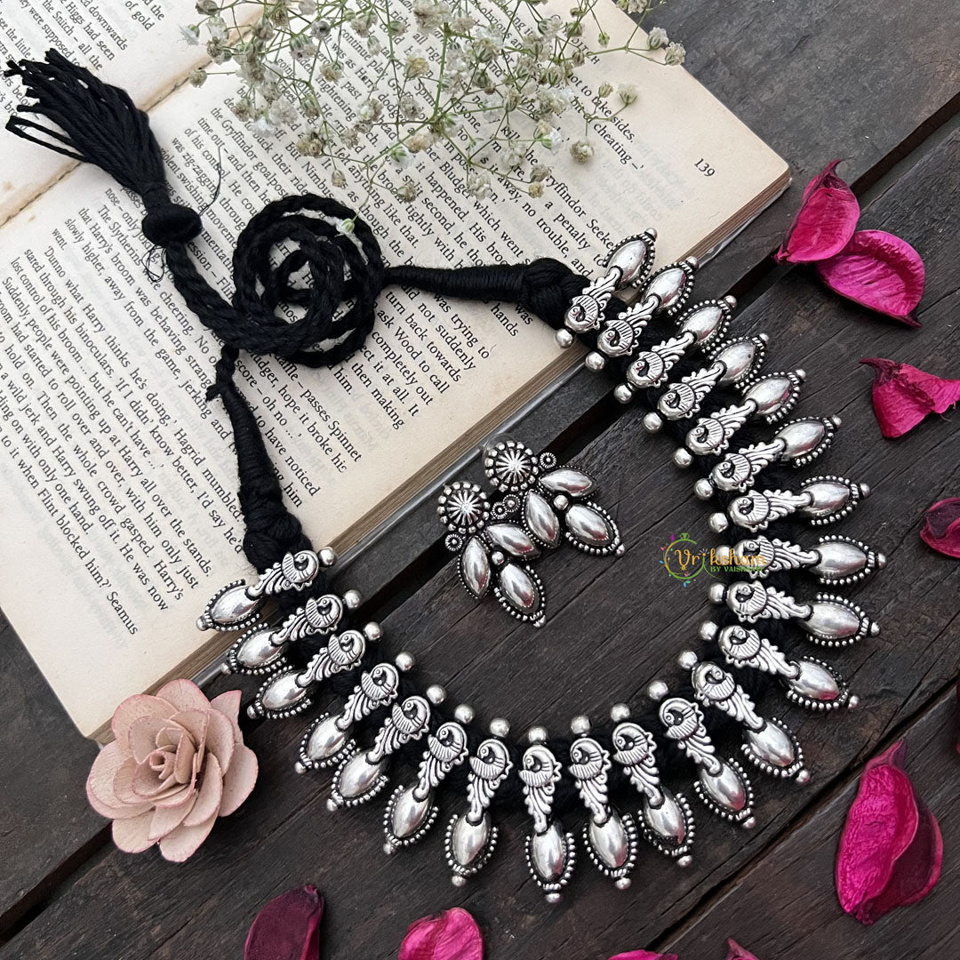 Vriksham Vintage Temple Style Choker in Oxidized Silver Neckpiece-S917