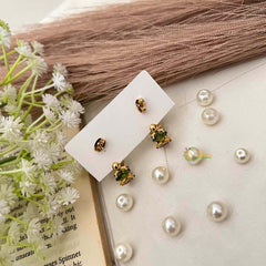 Vriksham Royal Pear & Diamond-Cut Crystal Multi Color  Anti Tarnish Drop Earrings-G21933