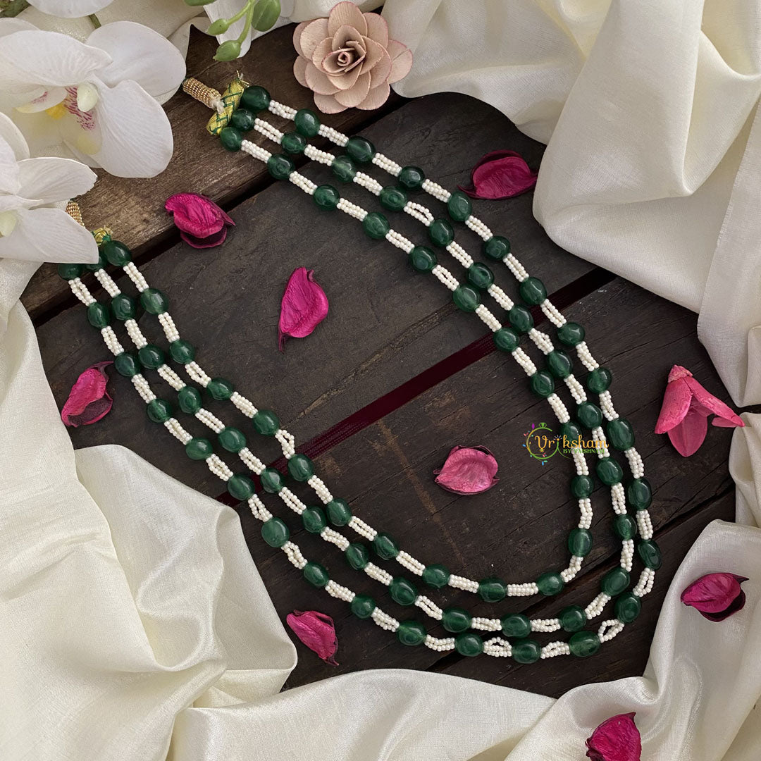 Vriksham Elegant 3 Layer Green Beaded Mala-G17052