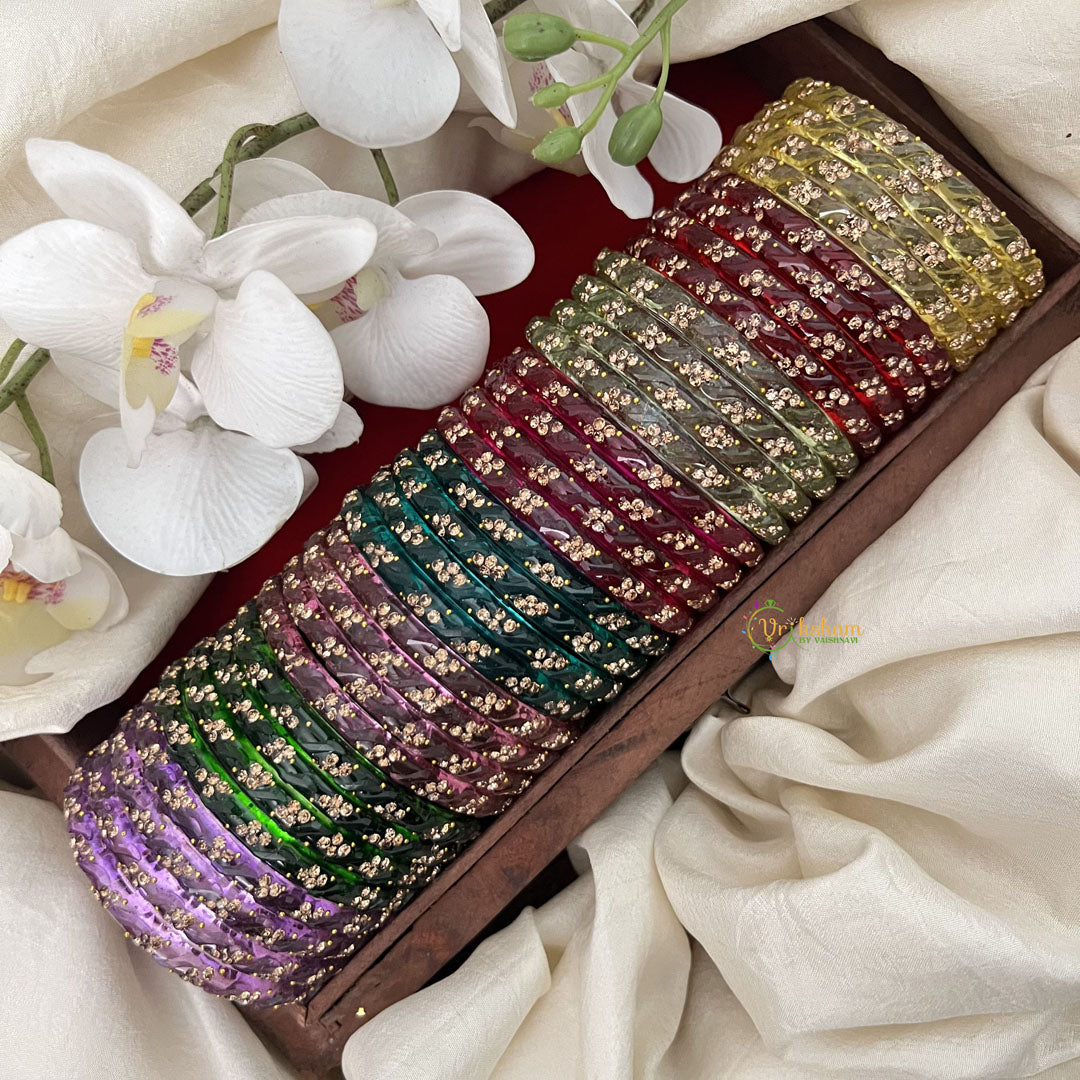 Vriksham Stone Doted Multi-Color Bangles Set Return Gift-G19979