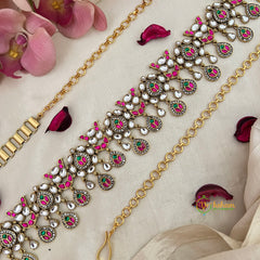 Classic Floral  AD Diamond With Pear Shape Drop Bridal Hipchain-Vriksham -G22636