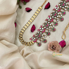 Classic Floral  AD Diamond With Pear Shape Drop Bridal Hipchain-Vriksham -G22636
