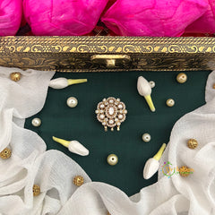 Floral  White Kundan Jad Billai-Vriksham-G22774