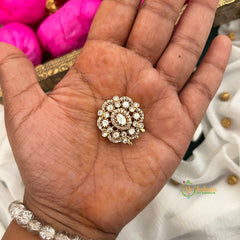 Floral  White Kundan Jad Billai-Vriksham-G22774