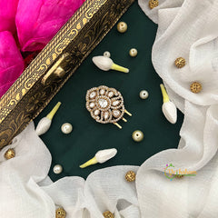 Elegant Pear-Shaped Kundan Kundan Jad Billai-Vriksham-G22775