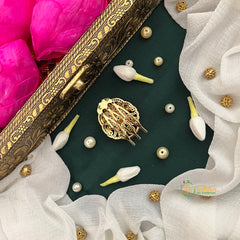 Elegant Pear-Shaped Kundan Kundan Jad Billai-Vriksham-G22775