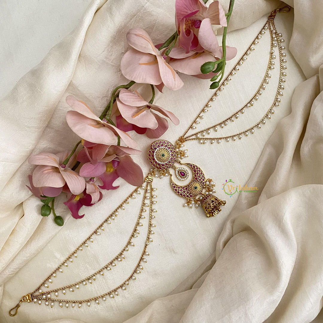 Designer AD Stone Jada Billai with Pearl Maatil-G14880
