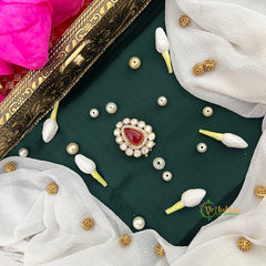 Pear Red Stone  Style Shape Kundan Jad Billai-Vriksham-G22781