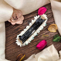 Vriksham Traditional Aqua Green Color & Jasmine Floral Gajra Hair Clip Style Flower Accessories-KH1287