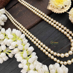 Vriksham Classic Nita Ambani Style Multi Stand 2 Layered  Pearls necklace-G21082