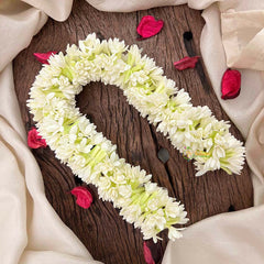 Vriksham Handmade White Jasmine Gajra Mullai for Hair Flower Accessories-KH1330