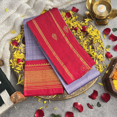 Vriksham Lavender with Red Korvai Thirubuvanam Silk Saree-Pure Silk-VS4360
