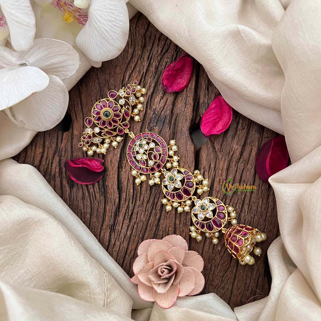 Vriksham Traditional Gulbahar Ruby 4 layerediRuby Jad Billai-Pearls-G21677