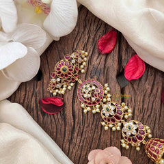 Vriksham Traditional Gulbahar Ruby 4 layerediRuby Jad Billai-Pearls-G21677