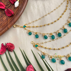 Ethereal Emerald Drop Multi-3 Layered Sahara Kundan Jadau Maatil-Vriksham-G22928