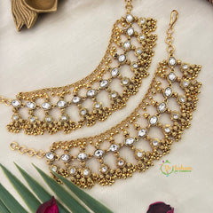Reversible Gold-Toned Guttapusalu Style With Red & White Accents Maatil-Vriksham-G22914