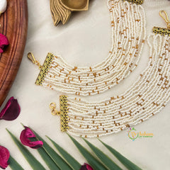 Multi layered Pearls & Gold Bead Maatil-Vriksham-G22917