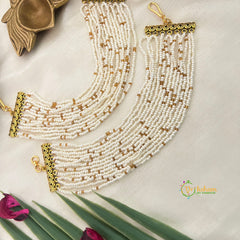 Multi layered Pearls & Gold Bead Maatil-Vriksham-G22917