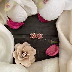 Vriksham Tiny Floral Studs-Pastel Pink-G16694