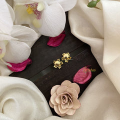 Vriksham Premium Floral Studs-Green-G16660