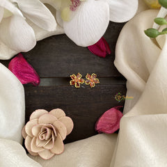 Vriksham Premium Floral Studs-Orange-G16668