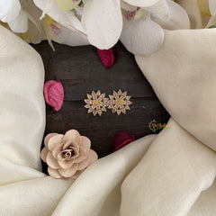Vriksham Antique Floral Studs-Pastel Pink-G16705