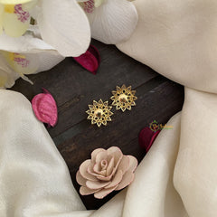 Vriksham Antique Floral Studs-Pastel Pink-G16705