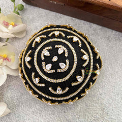 Vriksham Royal  Diya & Leaf Motif Juda Net Juda Hair Net With Hair Bun Cage Accessory-H1277