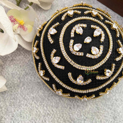 Vriksham Royal  Diya & Leaf Motif Juda Net Juda Hair Net With Hair Bun Cage Accessory-H1277