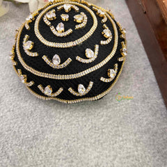 Vriksham Royal  Diya & Leaf Motif Juda Net Juda Hair Net With Hair Bun Cage Accessory-H1277