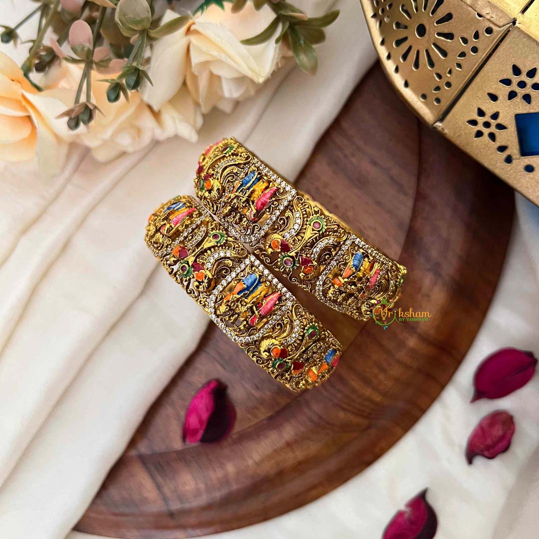 Vriksham Traditional  Divine Perumal Enamel Bridal Bangles-G21832