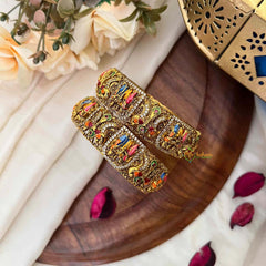 Vriksham Traditional  Divine Perumal Enamel Bridal Bangles-G21832