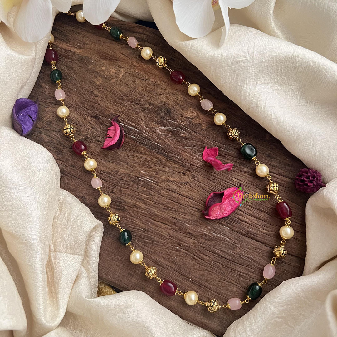 Gold Alike Beaded Maala-Golden Pearl-G15006