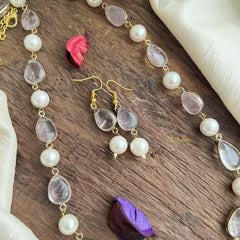 Stylish Lavender Stone Maala necklace-Mother of Pearls-G15002