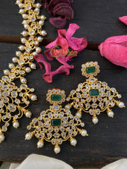 Premium CZ Stone Short Neckpiece -Green -G2340