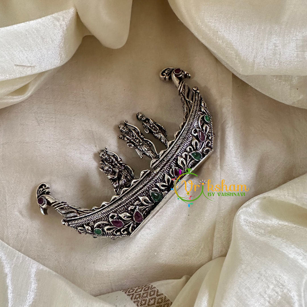Silver Look Alike Temple Kumkum Box -Ram Parivar-G10268