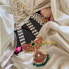 Precious Jadau Kundan Pendant Pearl Malai -J322