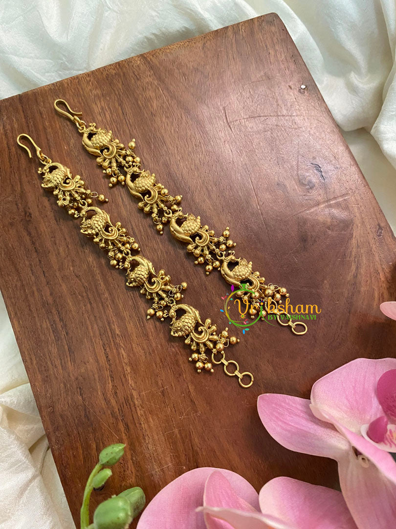 Peacock Single Strand Maatil with Ghungroo -G8520