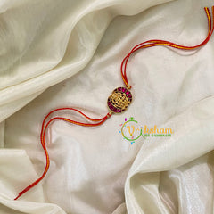 Rakshabandhan Jadau Kundan Rakhi - Lakshmi Chandh -Red-RB121