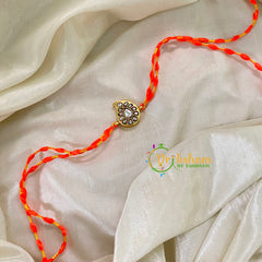 Rakshabandhan Jadau Kundan Rakhi - Paisley -White -RB122