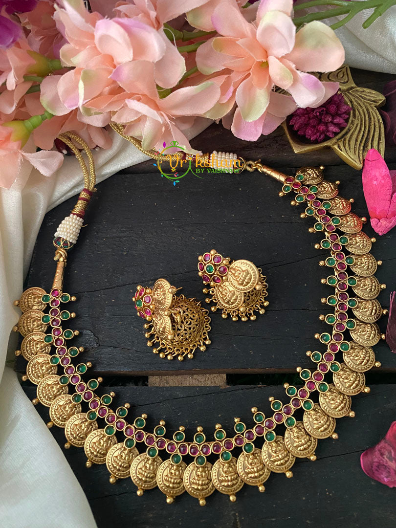 Gold Look Alike Antique Coin Choker -G2604