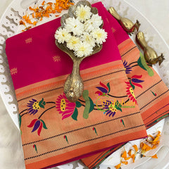 Pink Paithani Soft Silk Saree -VS3003