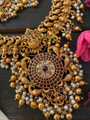 Premium AD Stone Lakshmi Pendant Short Neckpiece-G2672