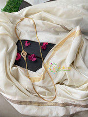 Traditional AD Stone Mogappu Chain-White-Peacock Paisley-G4194