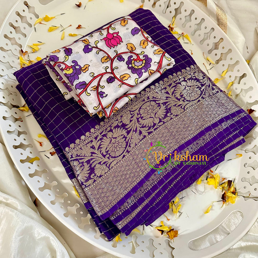 Purple Georgette Saree -VS1860