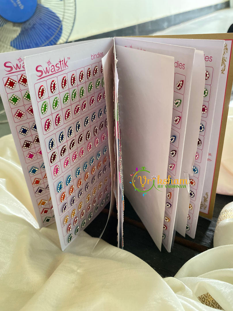 Cocktail Shapes Border Stone Bindi Book-Swastik Long-BB042